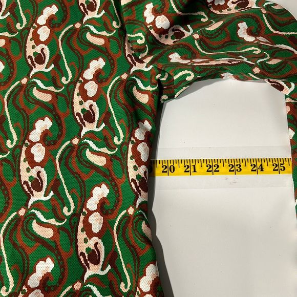 Zara Green Paisley Print Long Sleeve Mock Neck Side Slit Midi Dress XXL Blogger - Picture 12 of 14